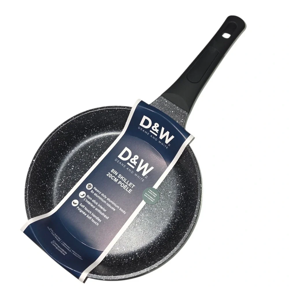 D&W Deane And White Cookware 8in Frying Pan Skillet Nonstick Interior‎ Black